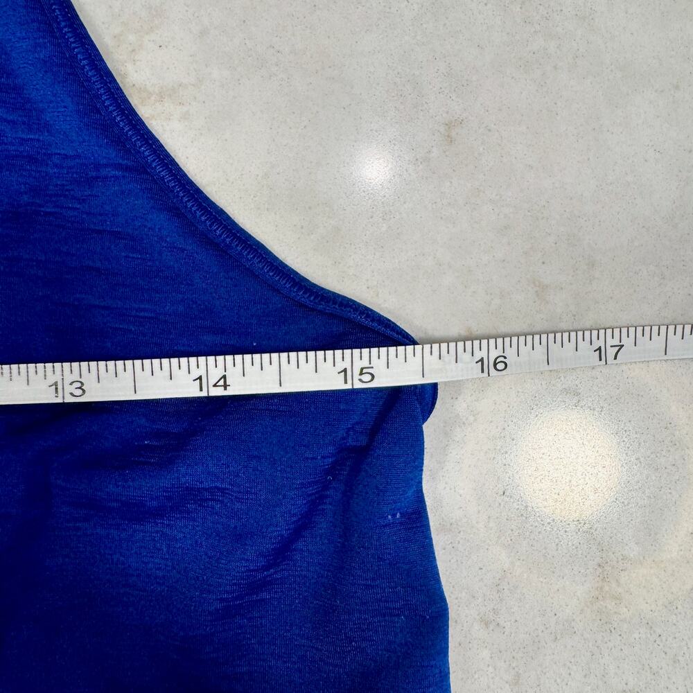 Lululemon Essential Tank Pleated Racerback Cobalt Blue Larkspur S/M Yoga Run Top - Picture 13 of 13